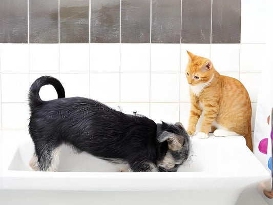 Try-not-to-be-together-when-bathing-pet-cats-and-dogs Litter Healthy Limited